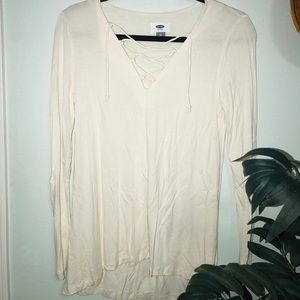 White Old Navy Criss Cross Shirt
